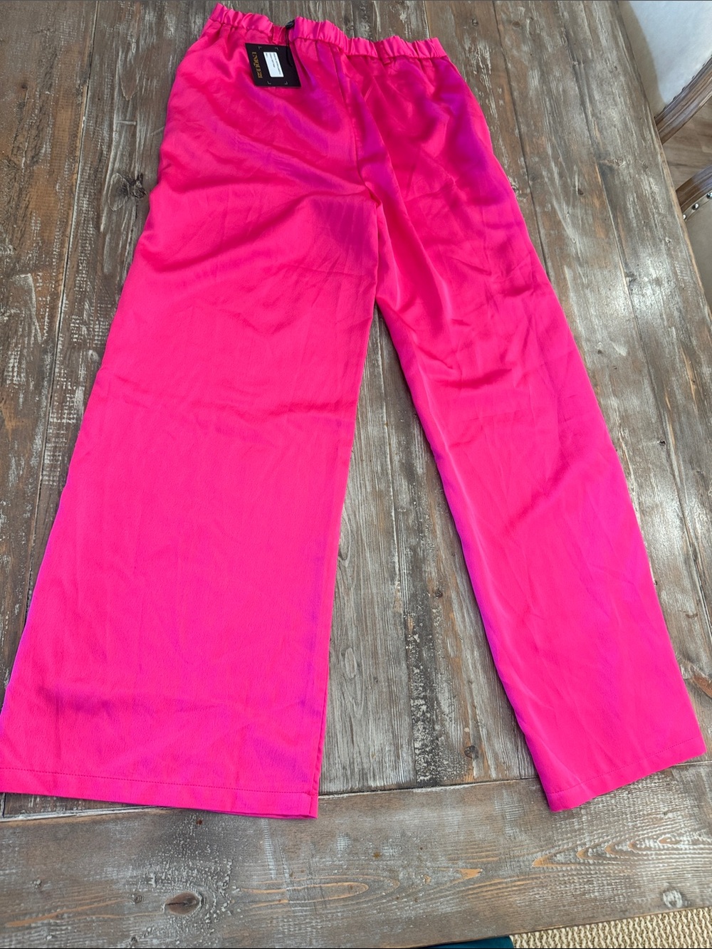 Bright Hot Pink Wide Leg Pants - Picture 4 of 4